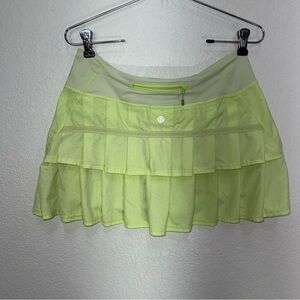 Lime Green Tiered tennis Skirt by Lululemon polka dot skort w shorts size 6 cute